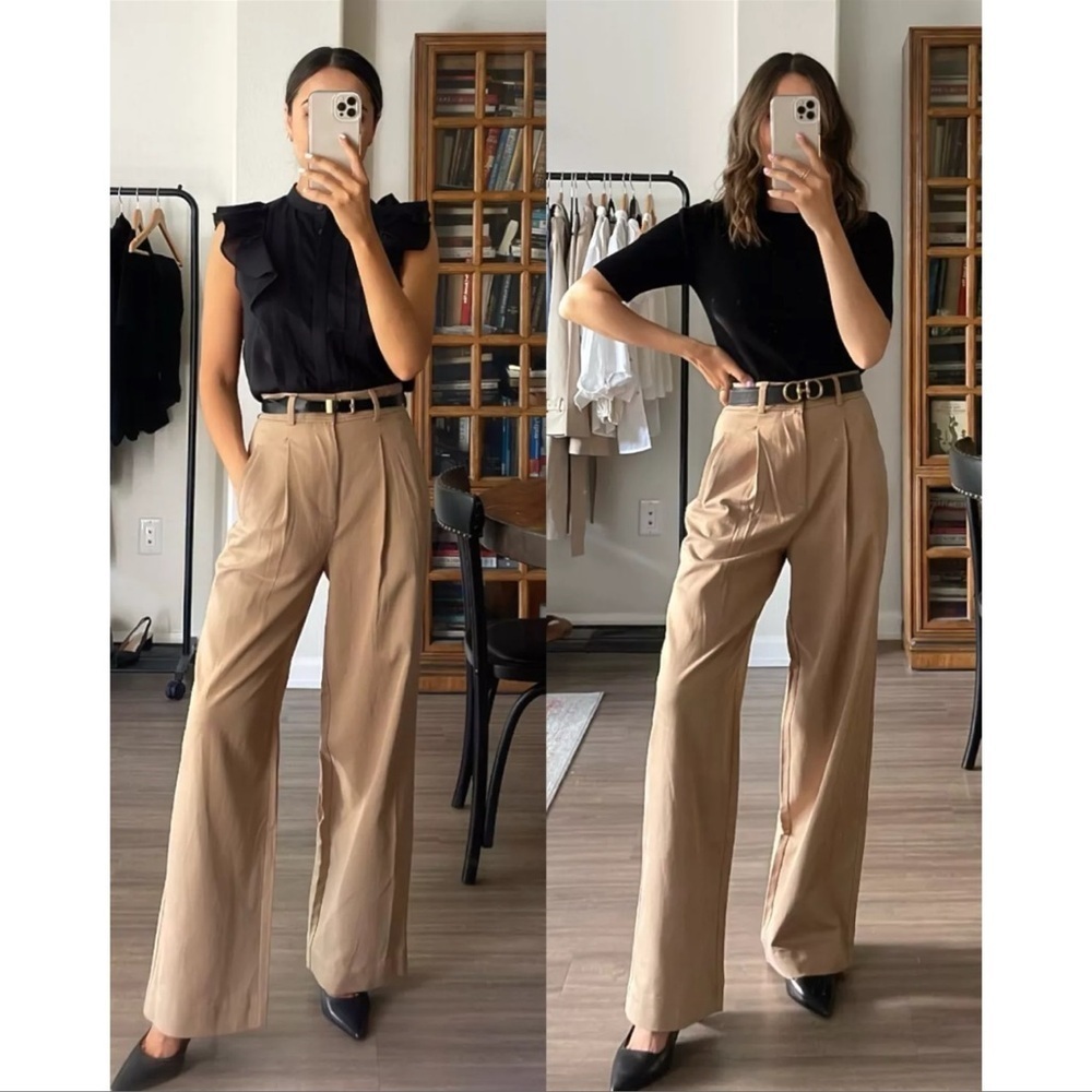 EVERLANE The Way High Drape Pant In Tan